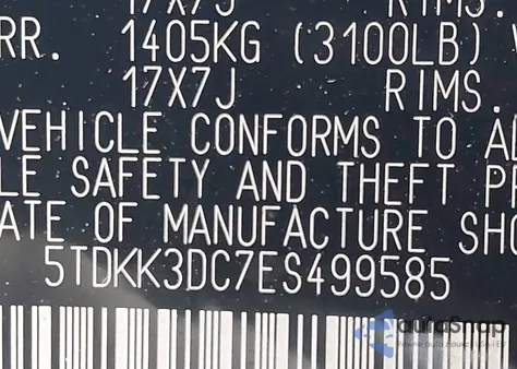 2014 Toyota Sienna Le V6 8 Passenger from USA, damaged, VIN 5TDKK3DC7ES499585